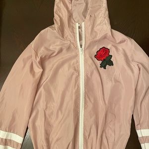 Light Pink Windbreaker with Rose decal